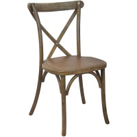 Flash Furniture X-BACK-DNAT Advantage Hand Scraped Dark Natural X-Back Chair